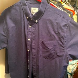 Large blue Hawaiian T-shirt.